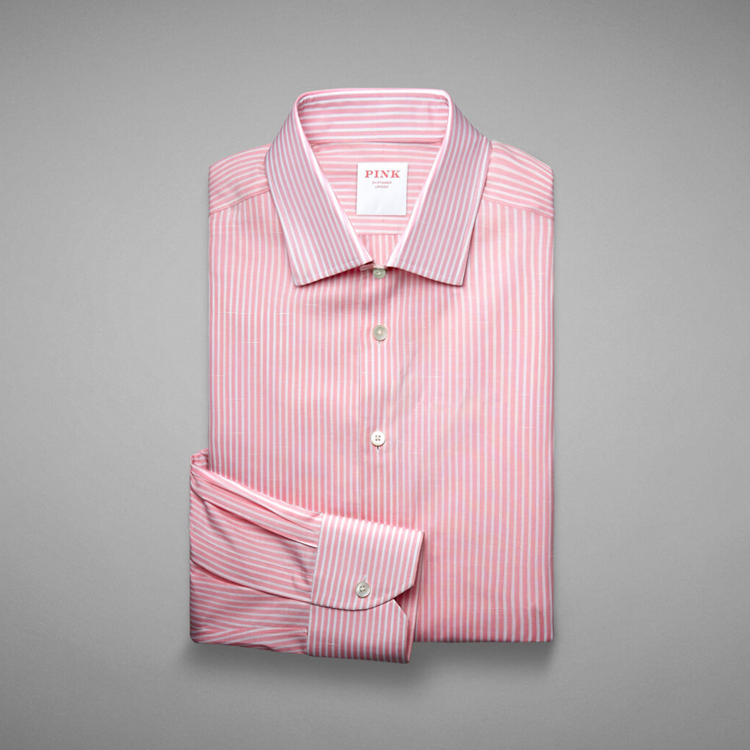 Bengal Stripe Cotton + Linen Shirt // Pink + White (US: 17.5R) - PINK  Shirtmaker - Touch of Modern