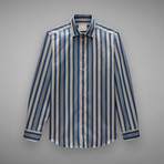 Archive Portland Striped Shirt // Navy + Blue (US: 17R)