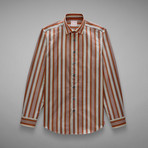 Archive Portland Striped Shirt // Orange + Gray (US: 15.5R)