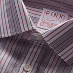 Wiltshire Double Striped Shirt // Pale Pink + White (US: 17R)