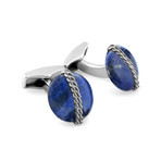 Royal Cable Lens Cufflinks // Silver + Sodalite