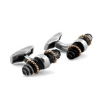 Royal Cable Bullet Cufflinks // Silver + Gold