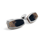 Stones Of The World Cufflinks // Limited Edition // Silver + Fossilized Palm Wood