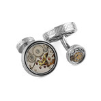 Skeleton Industrial Cufflinks // Limited Edition // Brass + Enamel