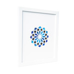 Shimmering Blue Moropho Butterfly Wing Kaleidoscope // White