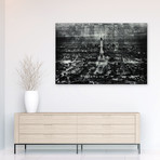 Paris at Night // Frameless Reverse Printed Tempered Art Glass with Silver Leaf