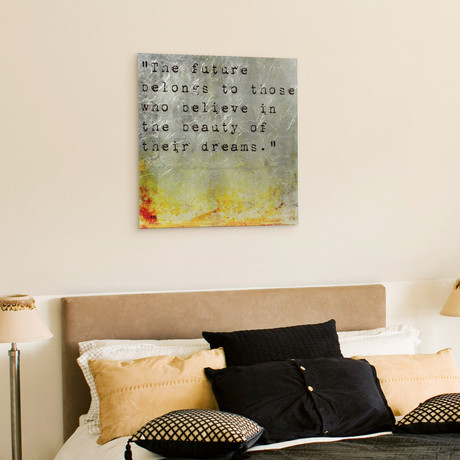 Future, Make the Best, Desire, Do Not Stop // Frameless Reverse Printed Tempered Art Glass with Silver Leaf (Future)
