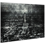 Paris at Night // Frameless Reverse Printed Tempered Art Glass with Silver Leaf