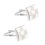 Checkers Cufflink // Silver