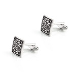 The Vale Cufflink // Silver + Black