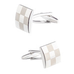 Checkers Cufflink // Silver