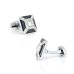 Duke Cufflink // Silver + Black