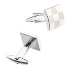 Checkers Cufflink // Silver