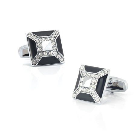 Duke Cufflink // Silver + Black