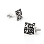 The Vale Cufflink // Silver + Black