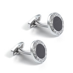 Capital Cufflink // Black + Silver