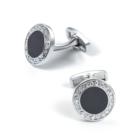 Capital Cufflink // Black + Silver