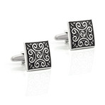 The Vale Cufflink // Silver + Black