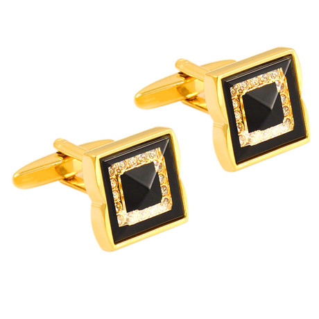 Baron Cufflink // Gold + Black