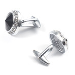 Orb Cufflink // Black + Silver