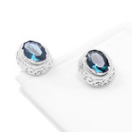 Jewel Cufflink // Silver + Teal