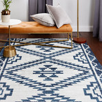 Torino 504 Area Rug // Beige + Blue (2'6" x 8')