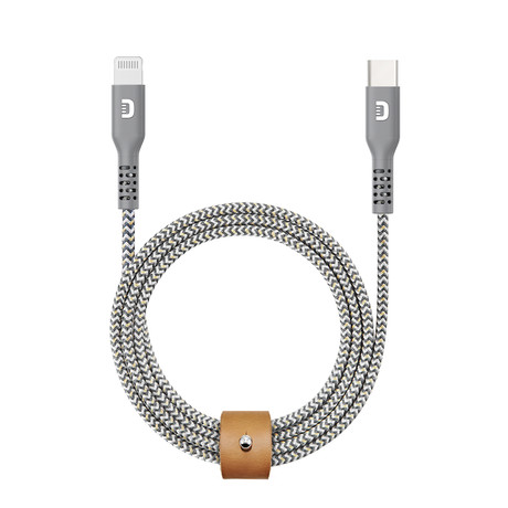 Zendure SuperCord // USB-C - Lightning Cable // 3.3' (Gray)