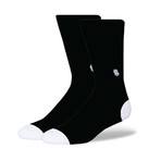 Black Dice Embroidery Socks // Black