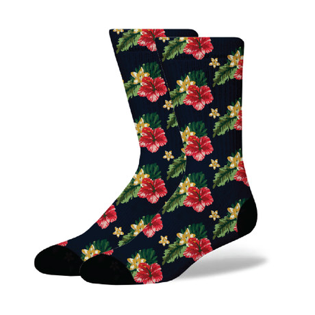 Hibiscus Floral Socks // Multicolor