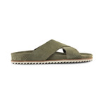 Suede Cross Sandals // Olive (Euro: 40)