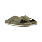 Suede Cross Sandals // Olive (Euro: 40)