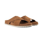 Suede Cross Sandals // Tan (Euro: 40)