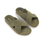 Suede Cross Sandals // Olive (Euro: 40)