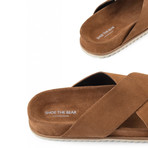 Suede Cross Sandals // Tan (Euro: 40)