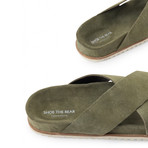 Suede Cross Sandals // Olive (Euro: 40)
