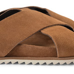 Suede Cross Sandals // Tan (Euro: 40)