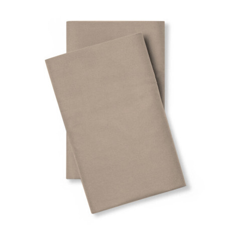 Cool + Crisp 100% Cotton Percale Pillow Case Pair // Sandy Taupe (Standard/Queen)