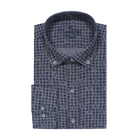 Tatum Button Up Shirt // Sport Fit // Dark Blue (S)