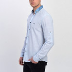Woven Button Down Shirt // Ice Blue (S)