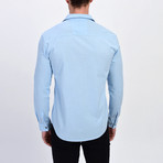 Striped Button Down Shirt // Ice Blue (XL)