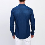 Button Down Shirt // Navy Blue (2XL)