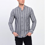 Striped Button Down Shirt // Black (S)