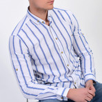 Striped Button Down Shirt // White (2XL)