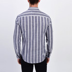 Woven Button Down Shirt // Navy Blue (M)