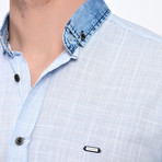 Woven Button Down Shirt // Ice Blue (S)