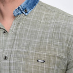 Woven Button Down Shirt // Olive Green (3XL)