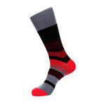 Wilton Sock // Red + Black + Gray