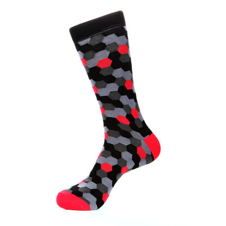 Rosendo Sock // Red + Gray + Black