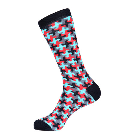 Olen Sock // Red + Blue + Gray