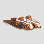 Women's Ranch Huarache Shoe // White + Multicolor + Brown Insole (US Size 6)